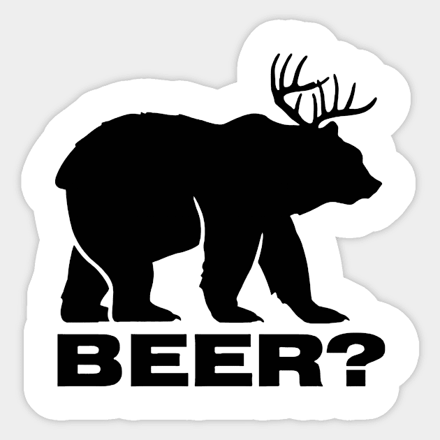 Beer bear deer Sticker by Venicecva Tee